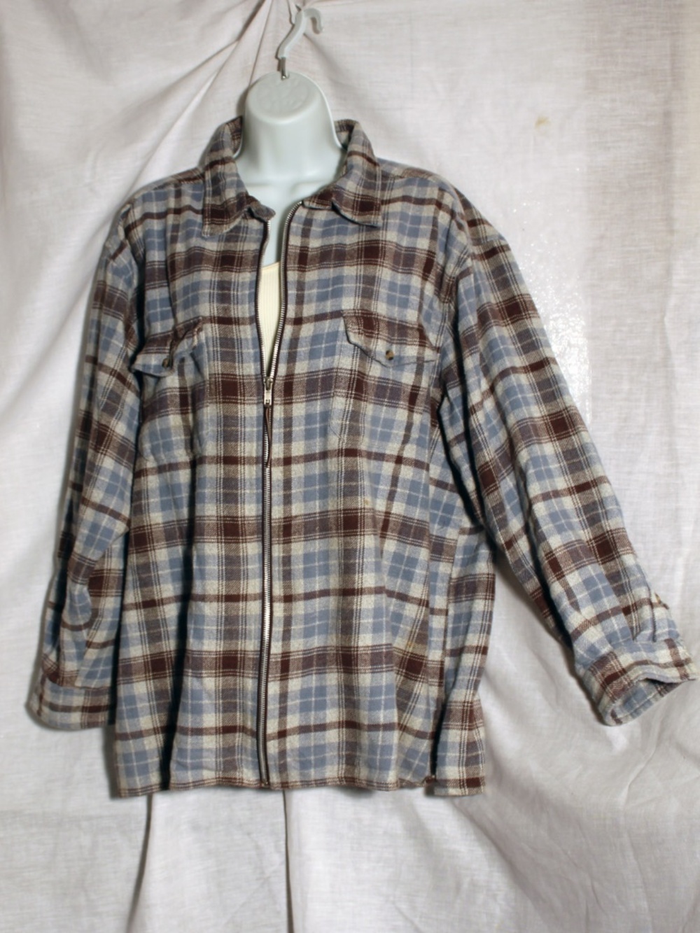 Vintage Basic Editions Plaid Zip-Up Shacket